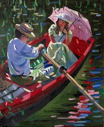 Romance on the River by Sherree Valentine Daines - Original Painting on Board sized 10x12 inches. Available from Whitewall Galleries